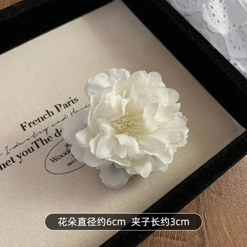 超仙唯美玫瑰花发饰仿真花夹海边度假风抓夹拍照绝美半扎发鲨鱼夹|undefined