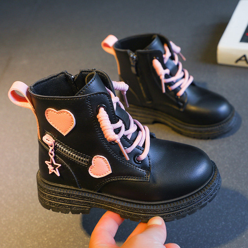 Girls 'Martin boots, children's short boots, autumn and winter new girls' single boots, fashionable princess leather boots, fashionable girls 'leather boots