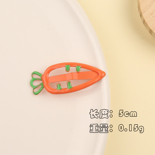 Children's candy-colored carrot baby cute hairpin dripping oil hairpin bb clip side bangs broken hairpin student hair accessories