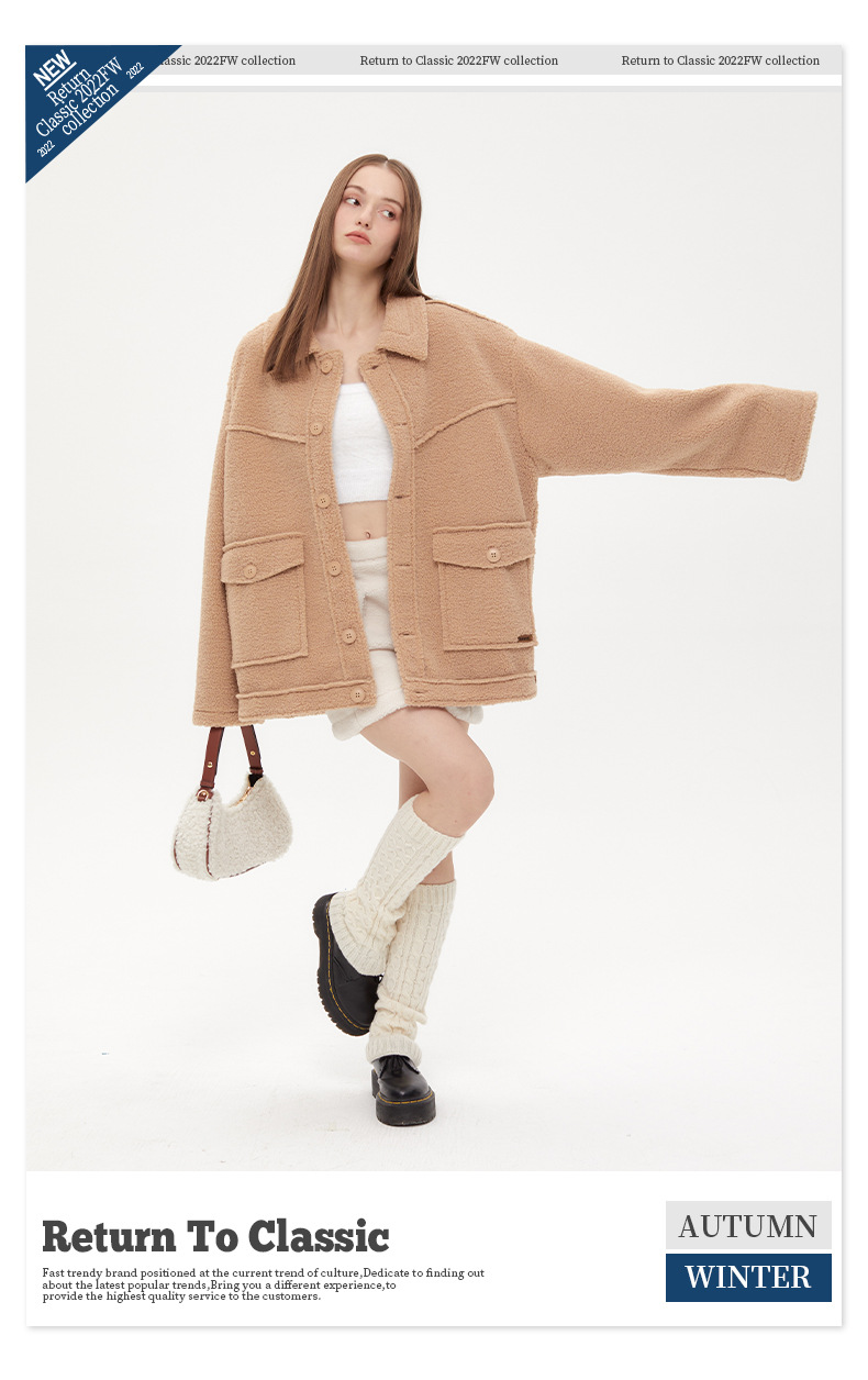 Women's Coat Simple Chic Lapel Collar Lightweight Cotton Jacket_voghion.com