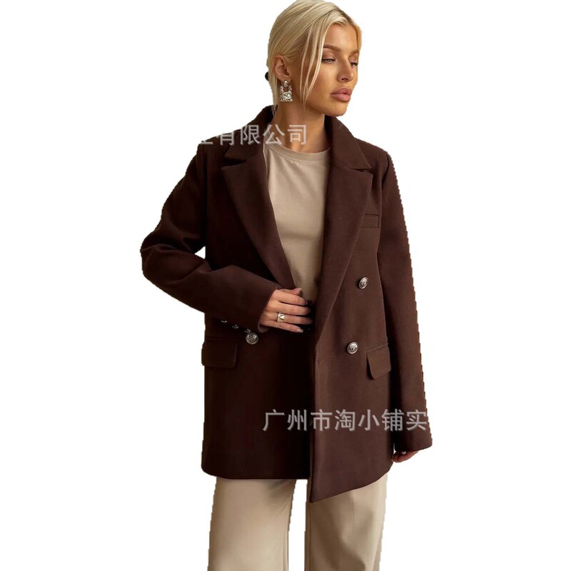 Woolen Coat 2025 Short Style Autumn and Winter New Coat for Petite Figures, Loose-Fitting Wool Double-Sided Elegant Coat