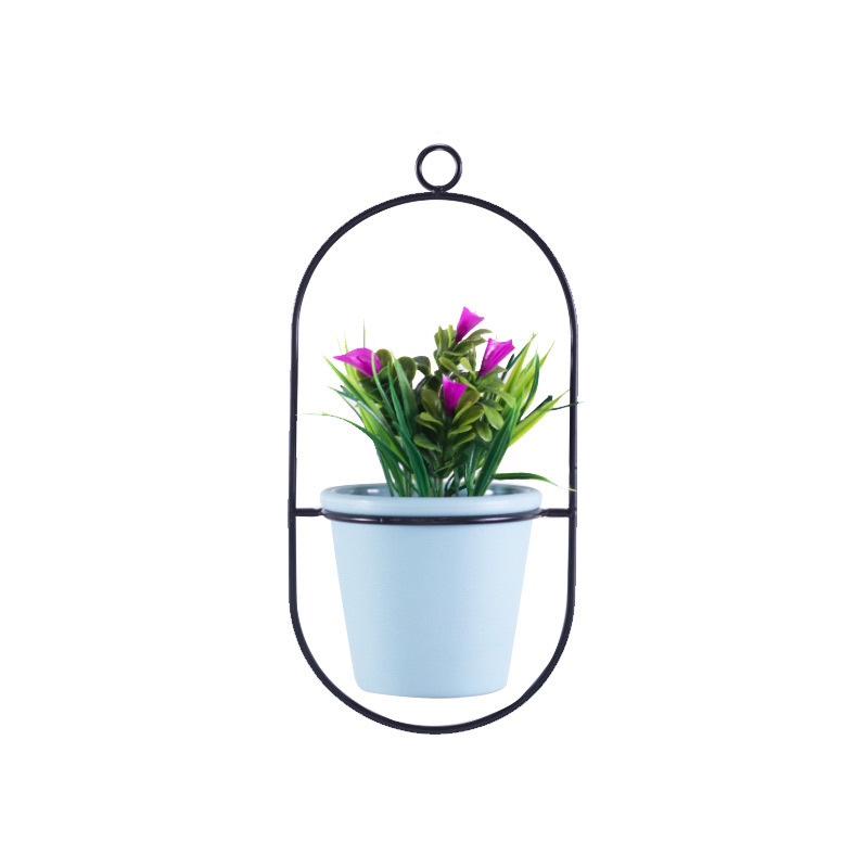 Inicio cesta colgante floral maceta de hierro soporte de flor artificial suculenta fabricante de decoración de maceta de plástico