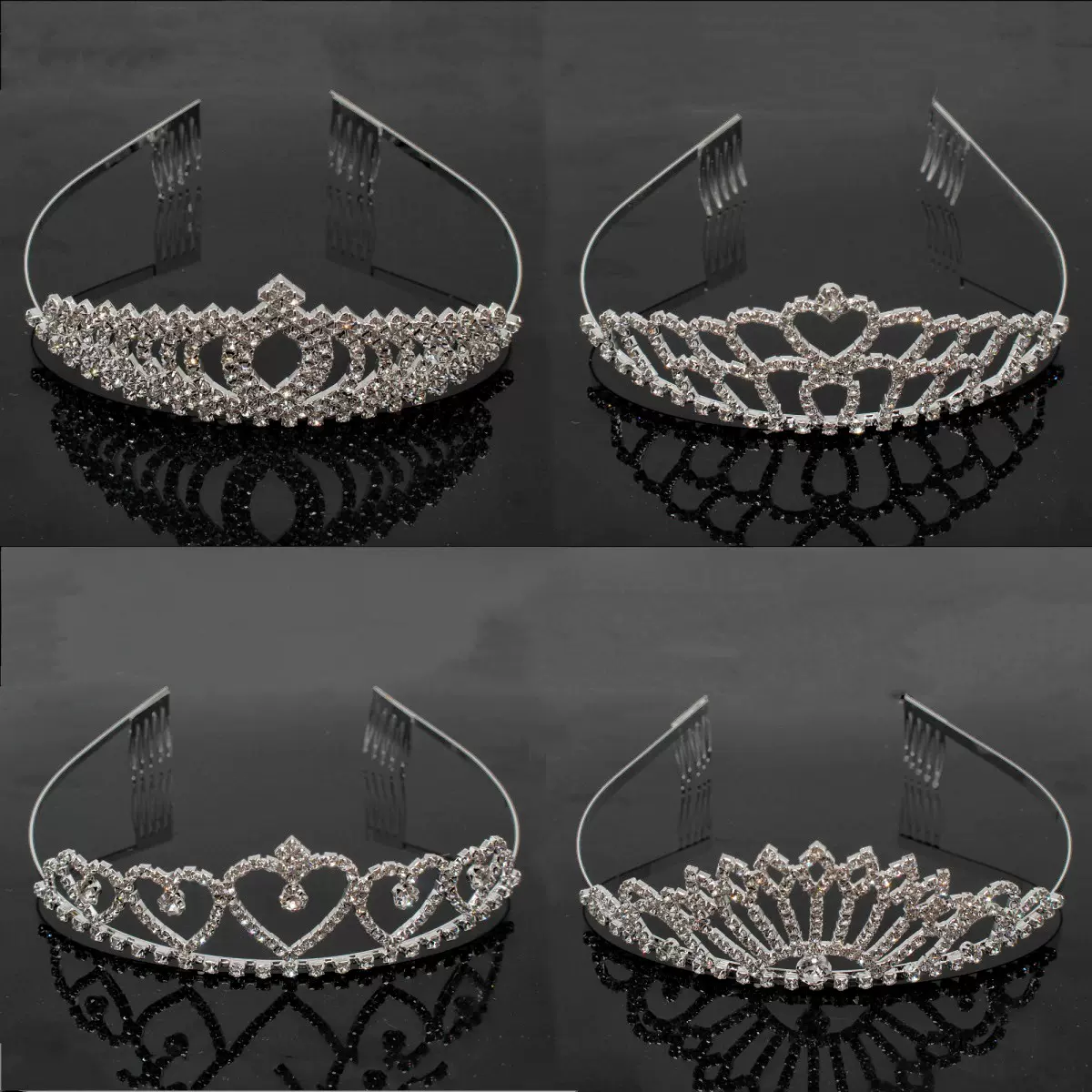 跨境欧美金银色可选皇冠公主王妃宴会婚礼水钻大王冠婚纱配饰批发