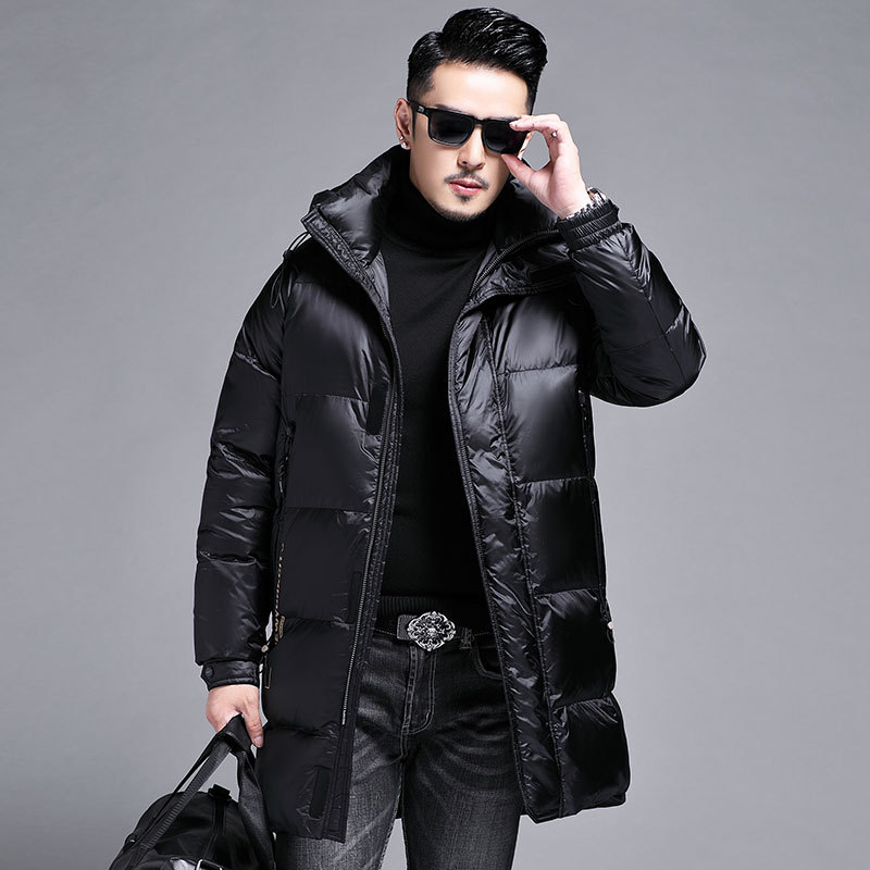 Velvet keep warm solid color trend down jacket with hood for leisure