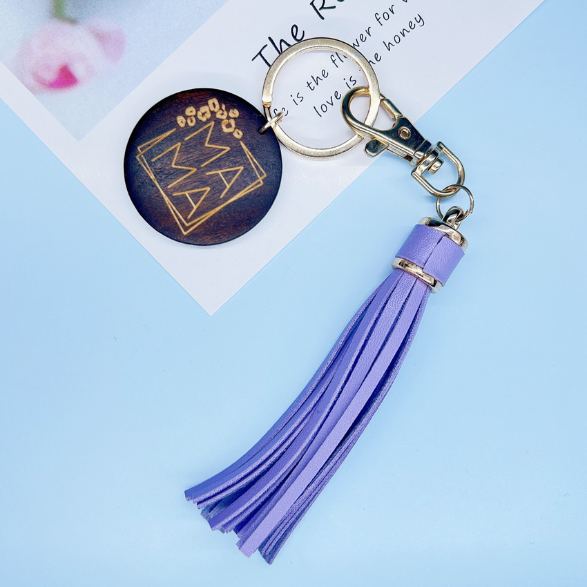 15g Weight Keychain Classification 1 Piece Quantity Daily Occasion PU, Wood Material Mother'S Day Festival MAMA, Letter Pattern Women's Gender Tassel Design Romantic Style Romantic MAMA Letter PU Wood Tassel Mother'S Day Women's Keychain 10