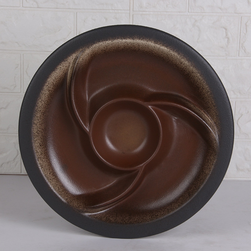 Plato de fruta de Casa de porcelana mate vintage Home Hotel dividido plato de fruta de cerámica