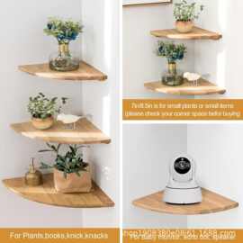 跨境角架2件套实木壁架,圆端壁挂式带线孔,适用于卧室，厨房，客