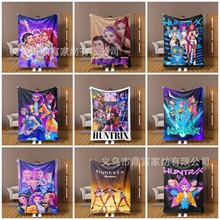 跨境法兰绒毛毯K Pop Demon Hunters Team Anime数码印花毛毯盖毯