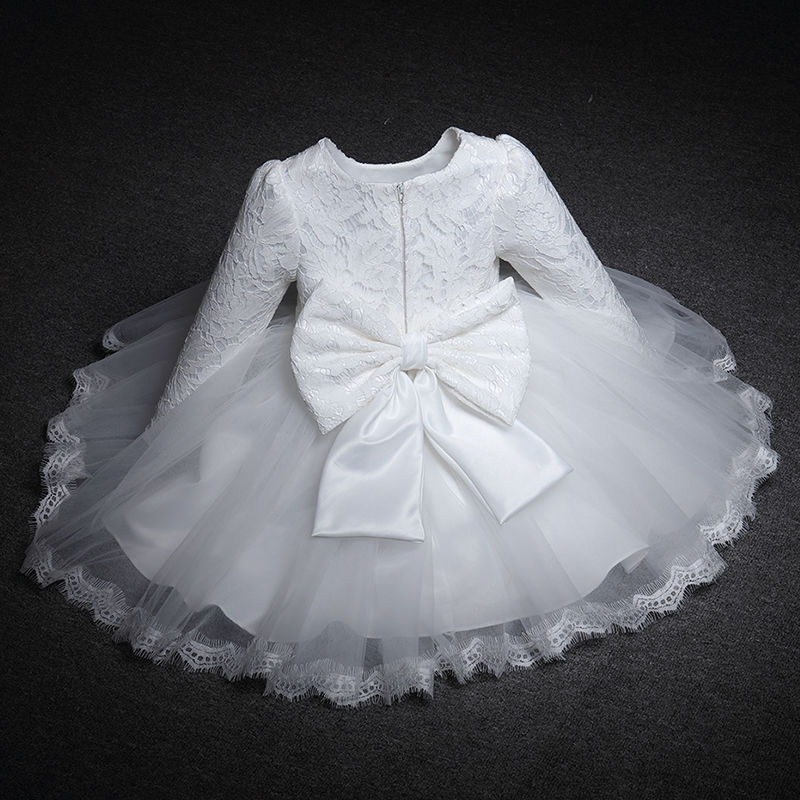 Pompous skirt children new pattern Long sleeve David The age of Female baby Dress Lace Flower girl perform full dress