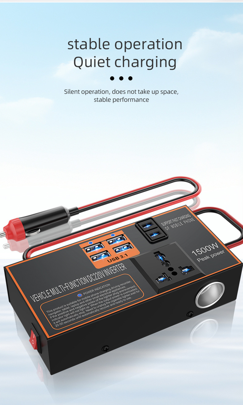 Car Inverter 12v24v to 220v High Power Universal Car Charger for Cars and Trucks