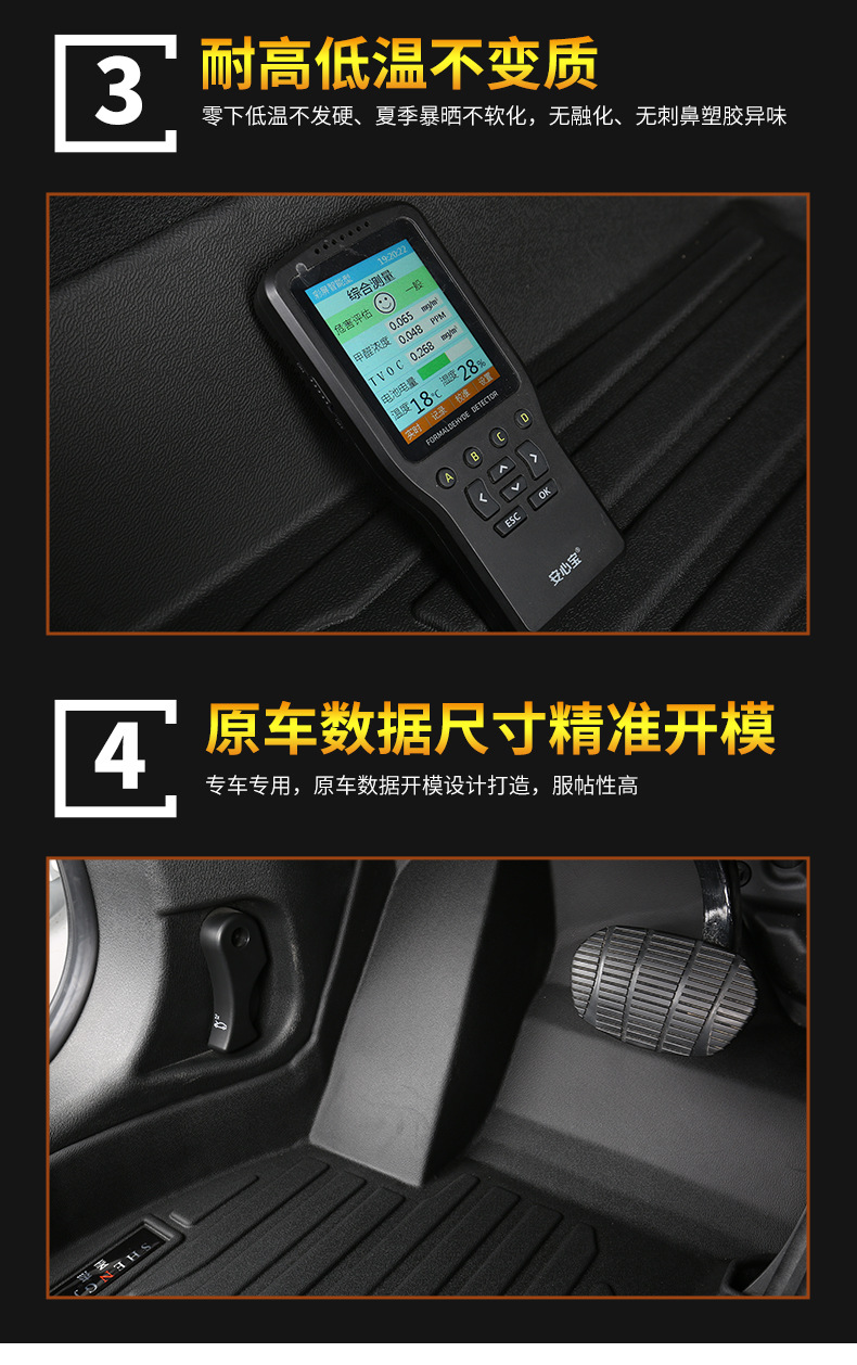 Tpe Car Floor Mats, Specially Designed for Specific Vehicles, Environmentally Friendly, Odorless, Waterproof, Wear-Resistant, Non-Slip, Fully Enclosed Tpe Injection-Molded Car Floor Mats