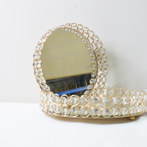 European ins tray crystal tray cosmetics storage box jewelry decorative box metal crafts ornaments wholesale