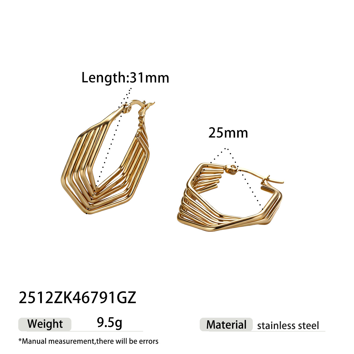 Taina acero dorado de acero inoxidable de alta calidad, nicho, pernos de acero de titanio de estilo femenino, auriculares personales
