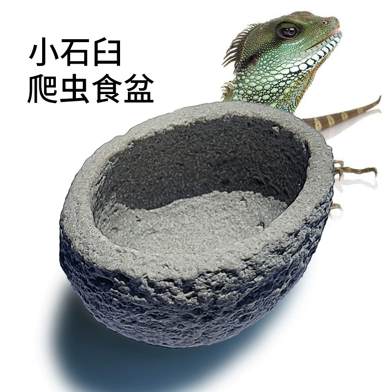Рептилия пищевой горшок сверхмощный стабильный имитация камня рептилий коробка зеленое растение пейзаж грива ящерица домашнее животное рептилия домашнее животное