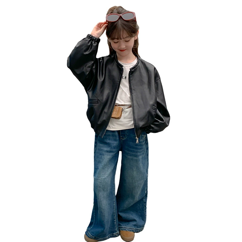 Autumn children's black jacket, western style