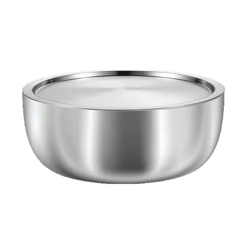 極厚ステンレス製洗面器、蓋付き家庭用キッチンシンク、スープポット、鍋、生地こね洗面器|undefined
