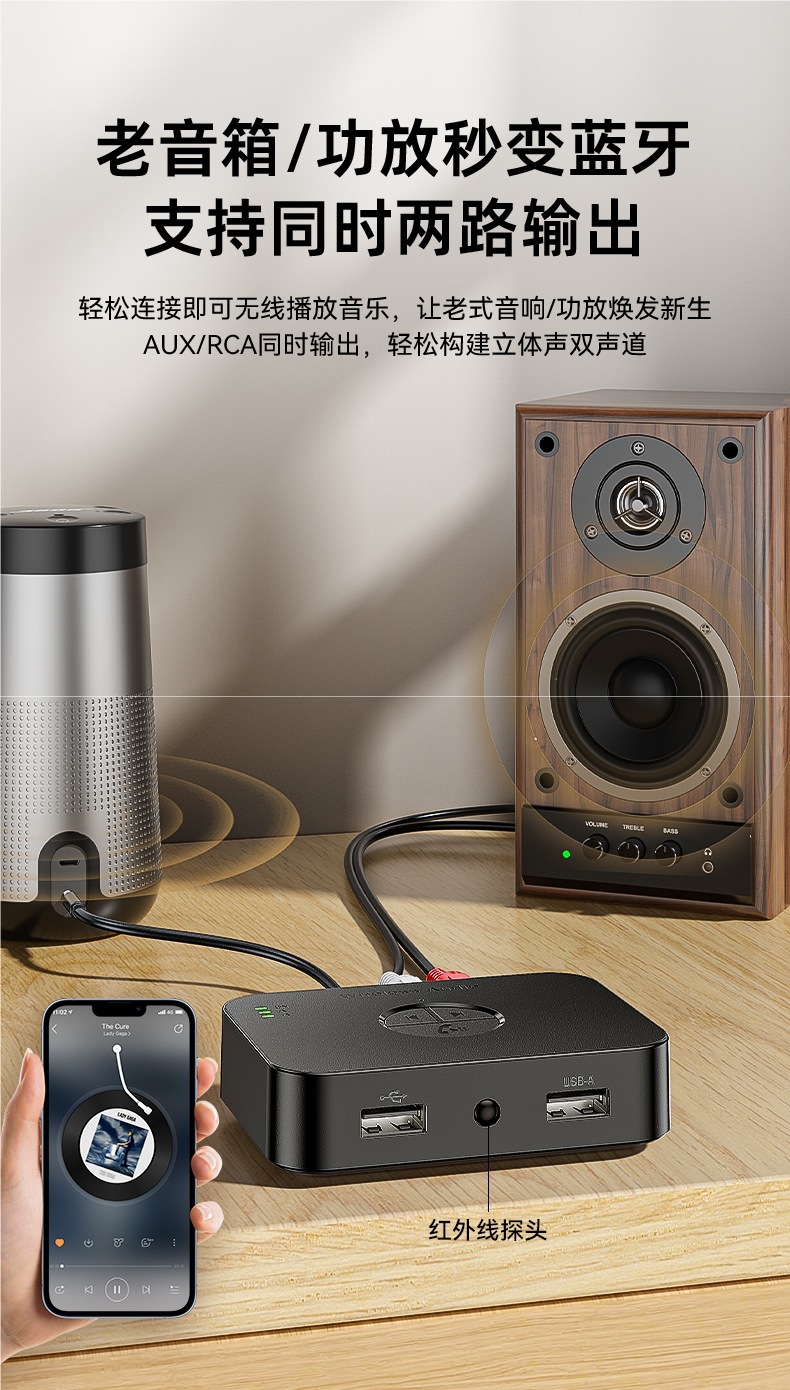 6.0 Bluetooth Receiver Modified Old Audio Amplifier Speaker Dedicated U Disk Driver-Free Adapter Module Stereo