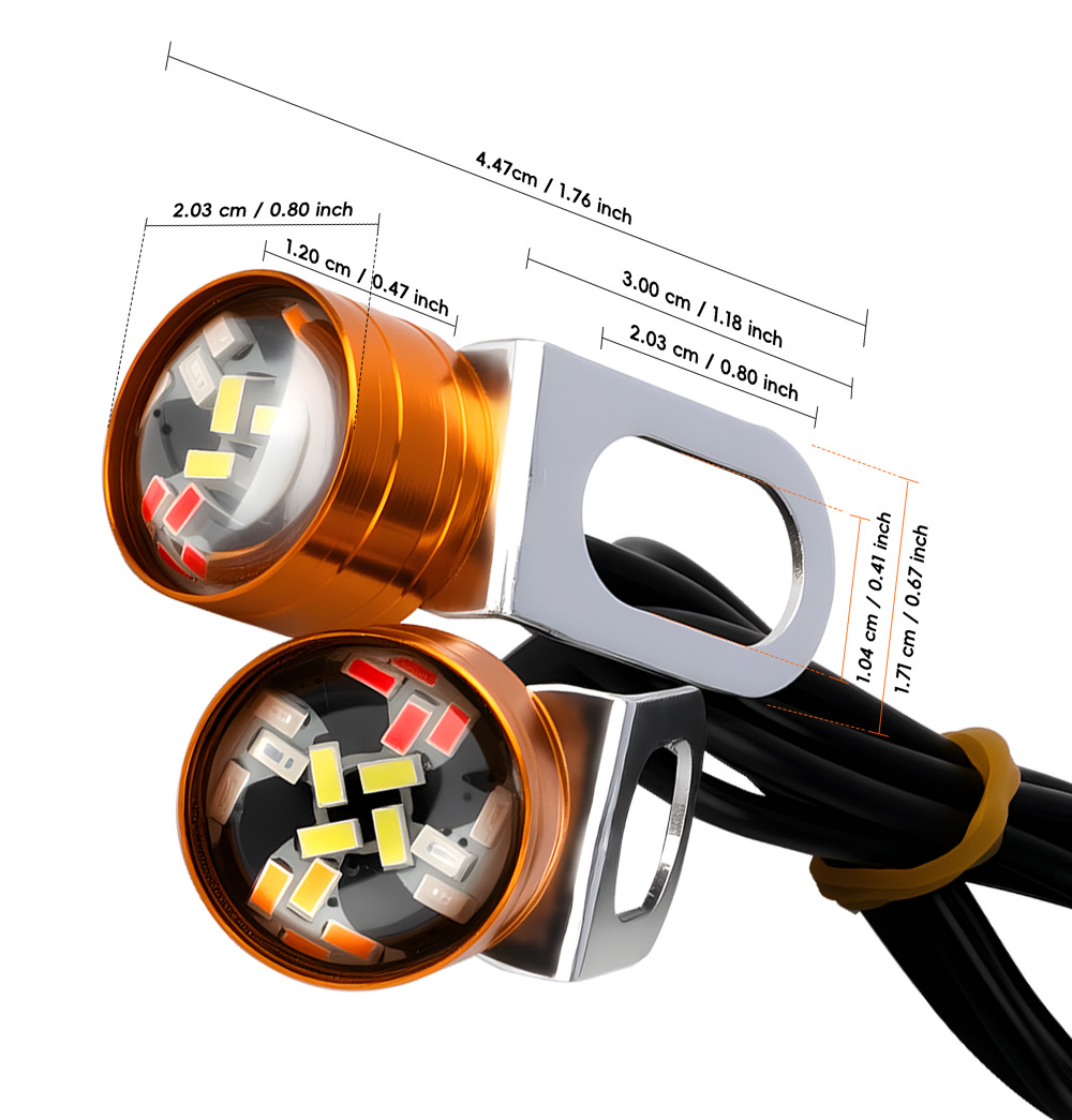 Car, Motorcycle, Electric Vehicle, Eagle Eye Light, Colorful Light, 12V Motorcycle Flash Light, Brake Light, Mirror Light, Warning Light