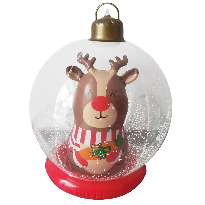 国境を越えた新しいクリスマス装飾品祝日屋外庭園配置漫画透明PVCインフレータブルクリスマスボール|undefined