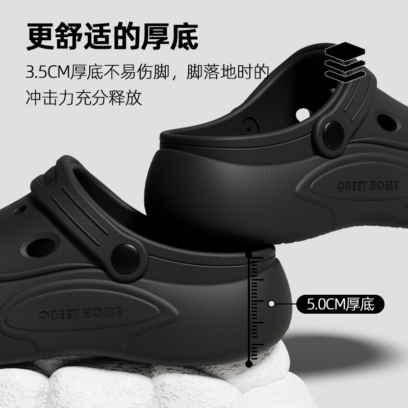 Puff Croc Shoes Dame 2025 Ny sommer Baotou tyk sål Anti-Slip hjemme indendørs og udendørs strandtøfler ved havet