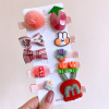 Children's fruit hair accessory, set, hairgrip, bangs, hairpins, Korean style