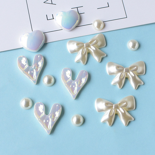 Best-selling colorful butterfly knot heart accessories phone case charger DIY materials factory wholesale pj1305
