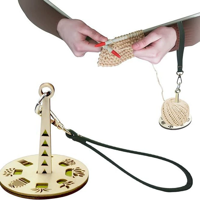 Трансграничный Portable Wrist Yarn Holdert Деревянный Портативный Запястье Пряжа Держатель Деревянные Изделия
