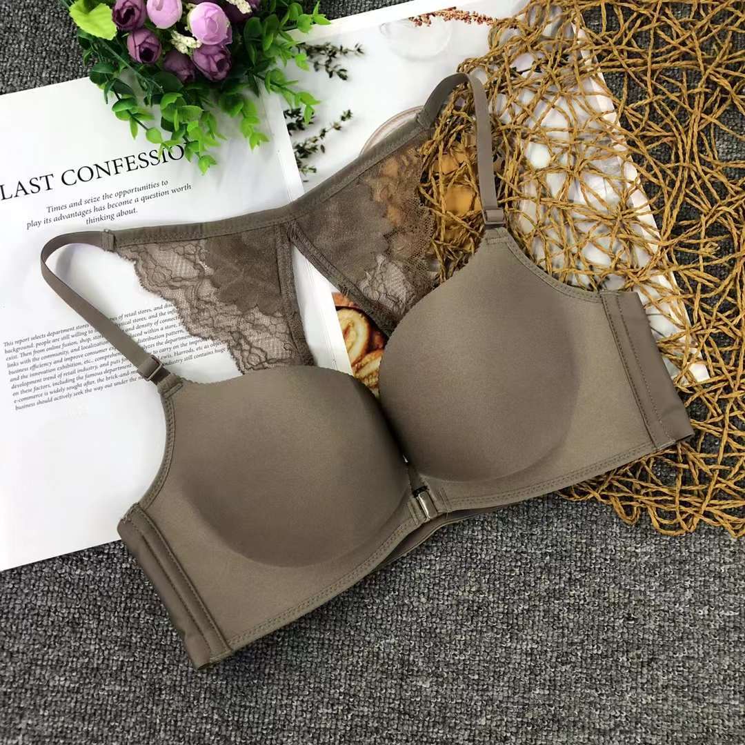 Filipina brillante hebilla frontal ropa interior sin costuras medio grueso de alta calidad se reunieron multi-color multi-tamaño sujetador inalámbrico al por mayor