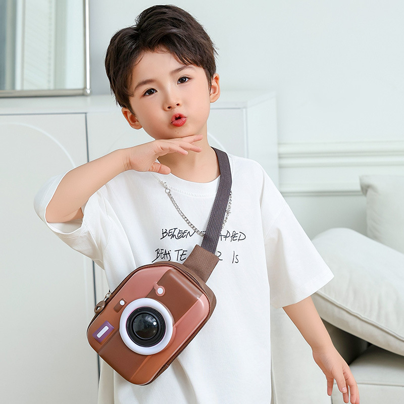 High-Appearance Camera Bag with Printed Contrasting Colors, Small Square Bag, New Trendy Personalized Kindergarten Shoulder Bag, Crossbody Bag, Chest Bag