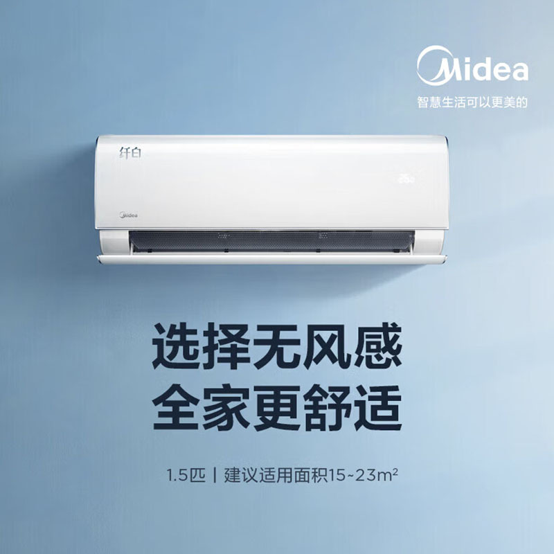 Кондиционер Midea KFR-35GW/N8MWD1, тонкий, белый, большой, 1,5 л.с., класс энергоэффективности 1, инверторный, без датчика ветра.