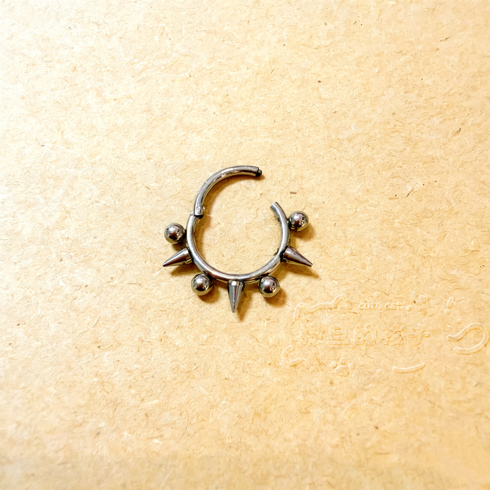 Satan's Children Pointed Cone Septum Ring Nose Stud Lip Ring Ear Cartilage Hoop 316L Surgical Steel Piercing Jewelry detail image 7