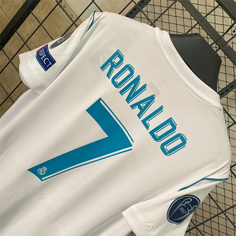 1718 Rumah Real Madrid Lengan Pendek Custom / S