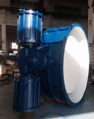 DN1800 PN6气动偏心蝶阀D643H-6 快速切断阀DN100 150 200 250