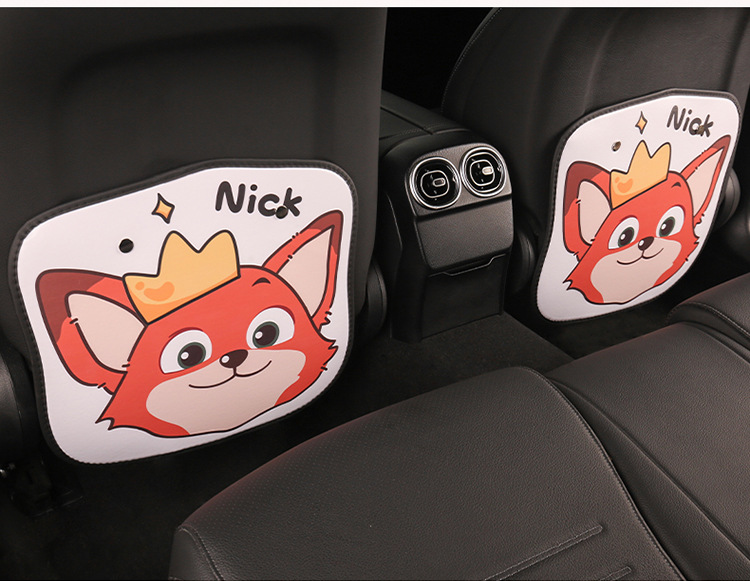 2024 car seat cushion four seasons universal seat back four seasons universal cute cartoon high-end car seat back anti-kick pad