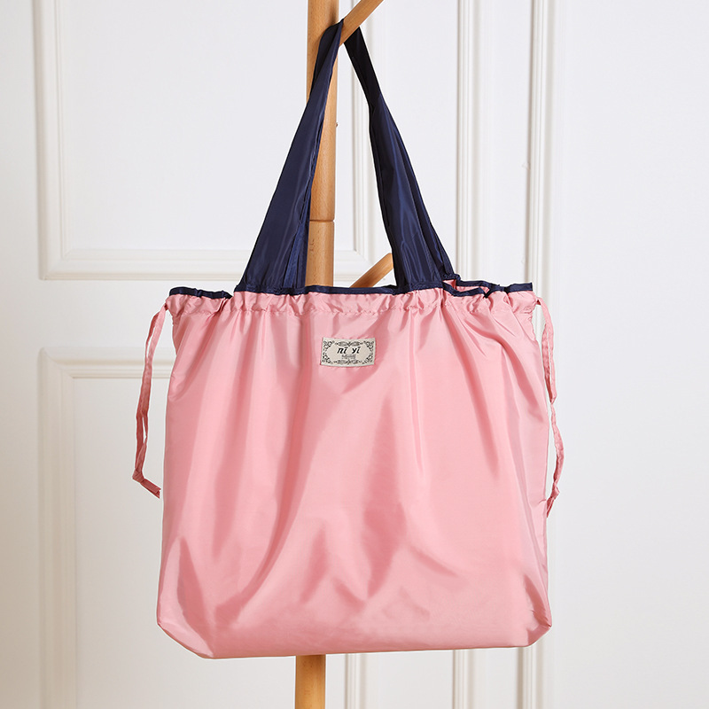 Gran cordón protección del medio ambiente supermercado bolsa de compras bolso de hombro de moda bolso de compras portátil plegable bolsa impermeable
