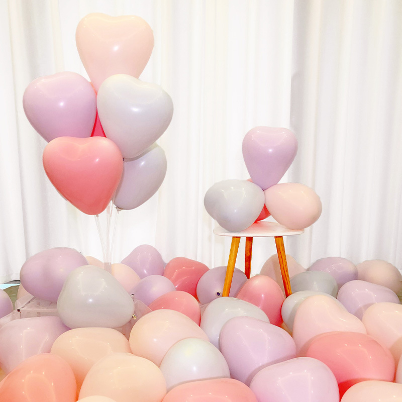 Globos de látex en forma de corazón de 10 pulgadas para decoración de bodas, creación de escenarios, bodas, globos de cumpleaños image 5