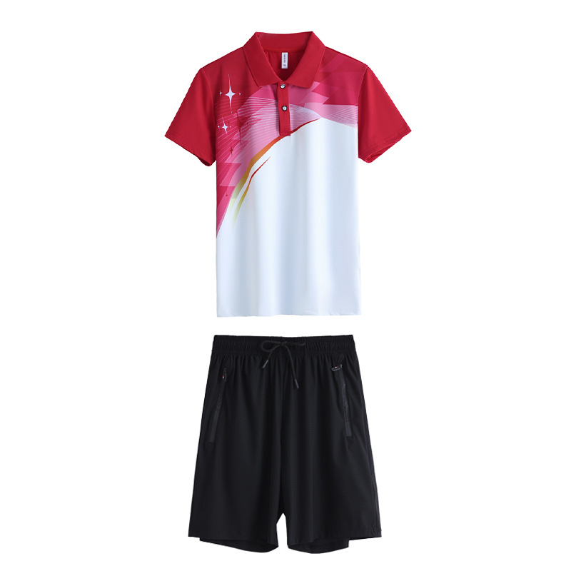 2024 nuevo deporte ocio rápido secado camiseta de verano hombre y mujer manga corta conjunto de ropa de correr transpirable logotipo imprimible al por mayor