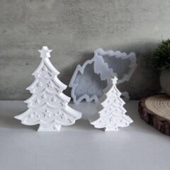 二連サイズクリスマスツリーシリコン金型クリスマス装飾石膏滴ゴム金型