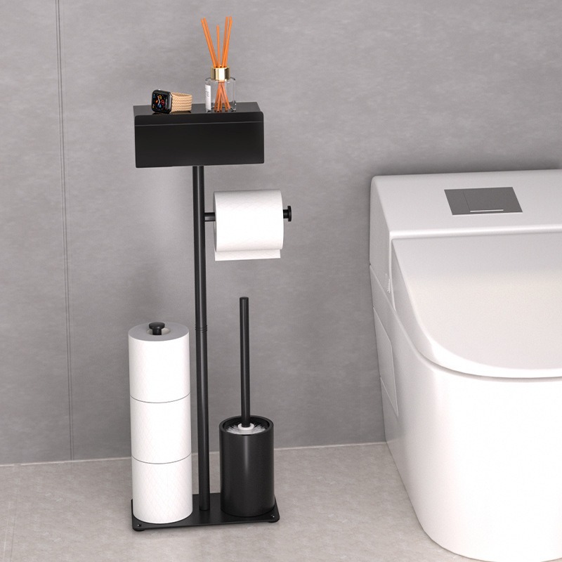 Transfronterizo toallitas de baño estante de papel rodante vertical de suelo doméstico estante de papel de baño con cajón de inodoro cepillo estante de papel de baño