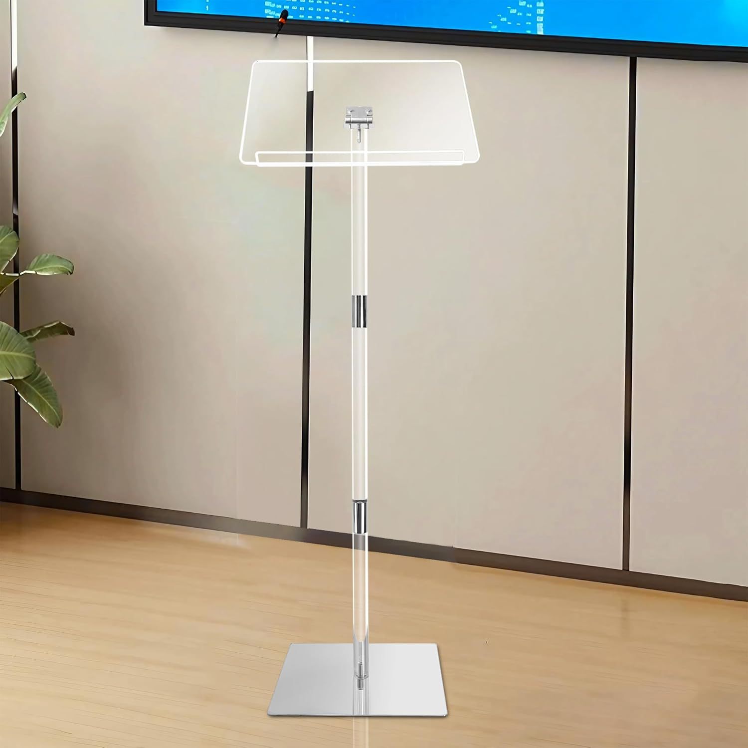 定制亚克力演讲台方形定制咨客台主持婚礼司仪台有机玻璃讲台