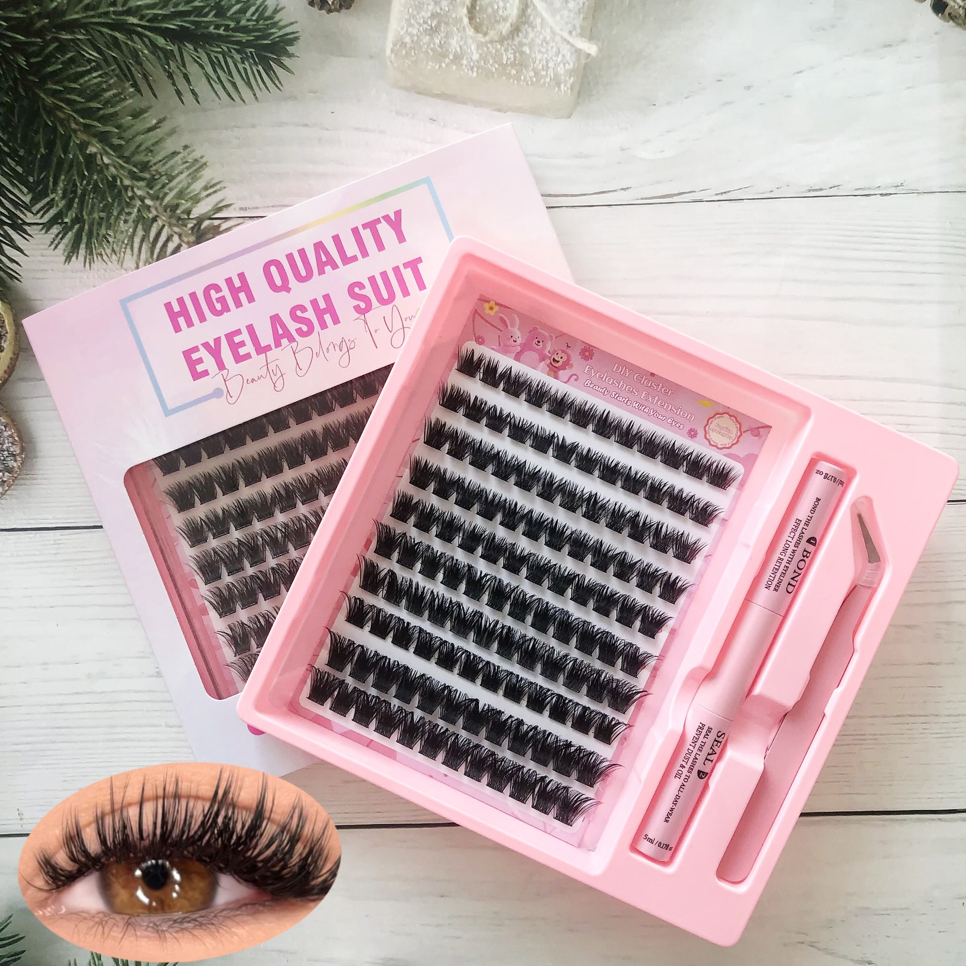 Transfronterizas pestañas falsas 30 - 100D comercio exterior caja de pestañas gruesas con pinzas de pegamento conjunto de pestañas falsas