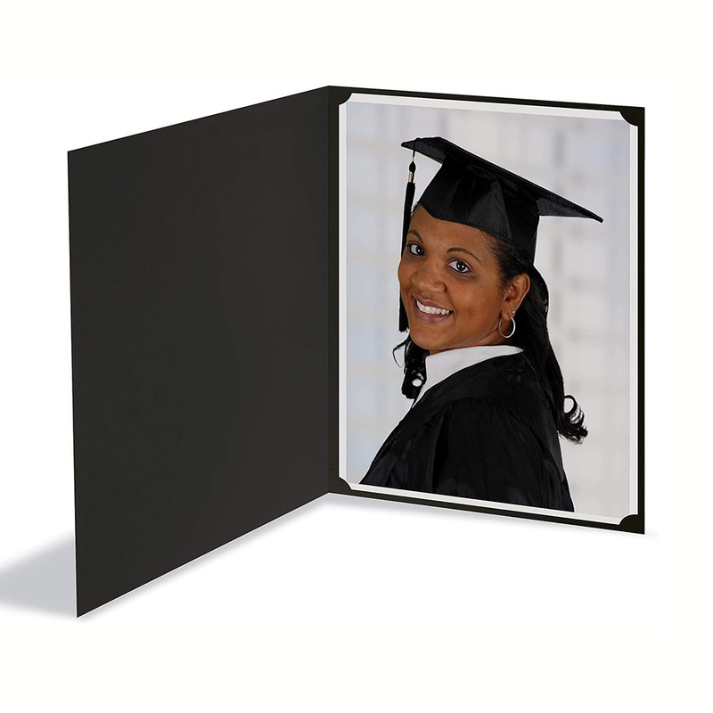 Folding Black Cardboard Clip Photo Folder Birthday Wedding Invitation Greeting Card Graduation Certificate Framed Paper Photo Frame
