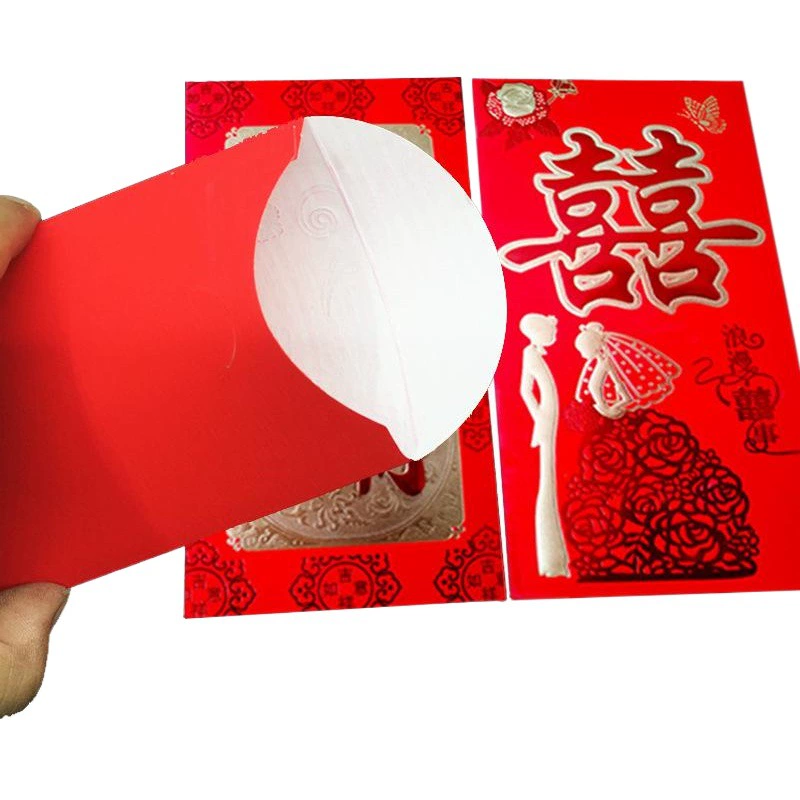 Утолщенные картонные конверты с тиснением и горячим тиснением, красные конверты для свадьбы, Нового года, креативные красные конверты оптом