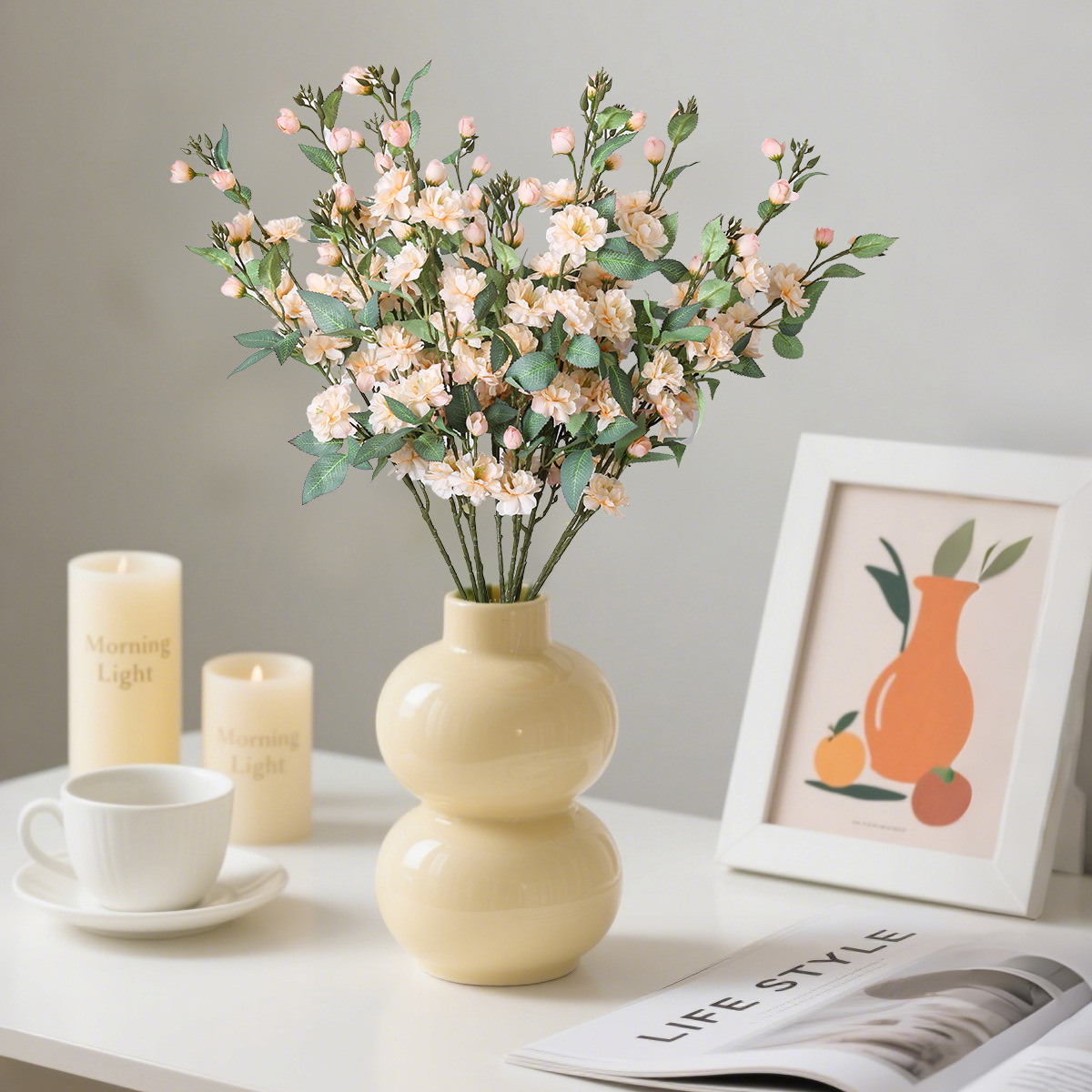 Simulación de camellia de rama única decoración del hogar retro chino props de fotografía flores falsas flores de seda camellia silvestre flores simuladas