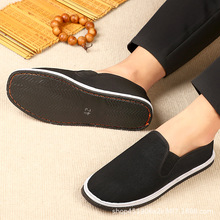 一件代發老北京布鞋 千層底手工上線黑布鞋 耐穿松緊布輪胎底布鞋