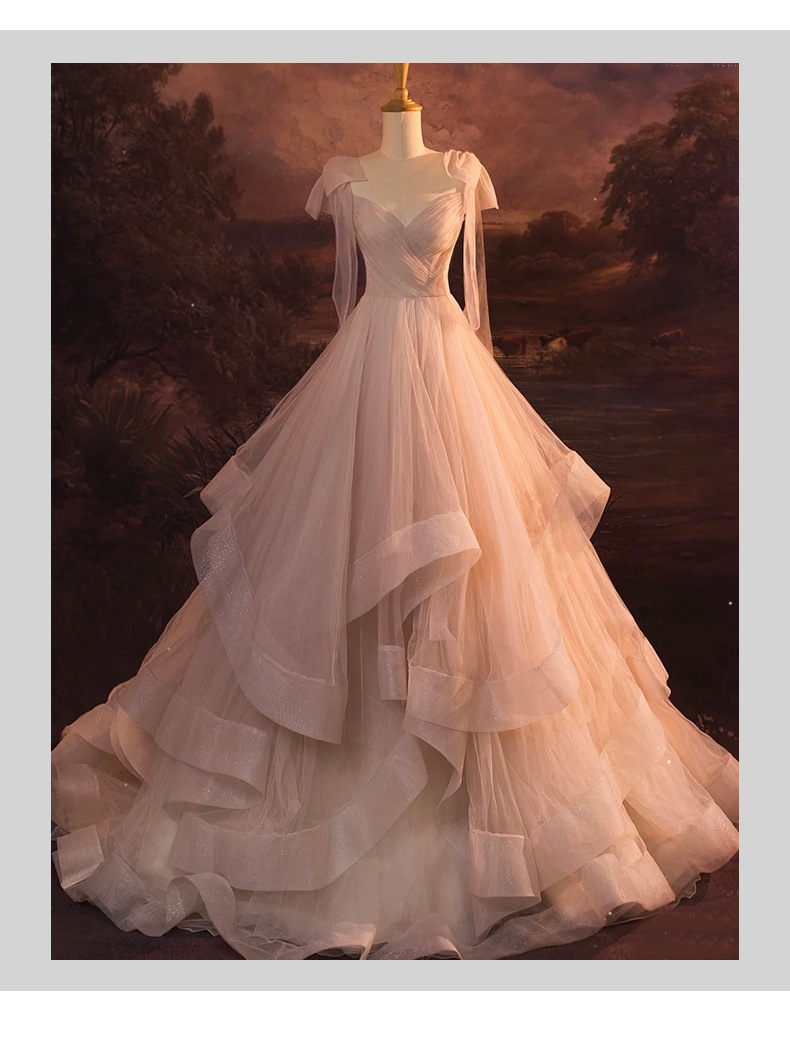 Abito da sera rosa donna lusso stile francese per matrimonio_voghion.com