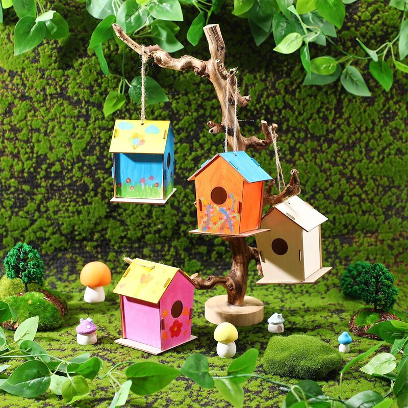 Unfinished Hanging Bird Room Craft Wooden Toys Classroom Activities Creative Art Bird's Nest Project Party Design