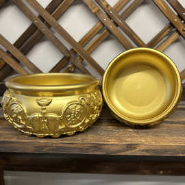 铜聚宝盆摆件家用客厅装饰招铜制品工艺品财存钱罐铜器黄铜米缸