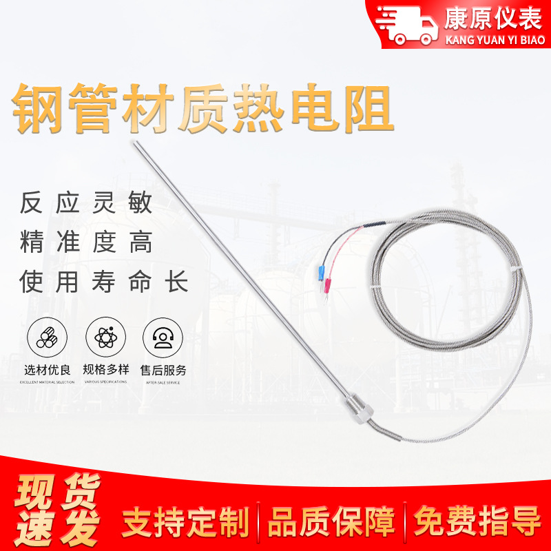 厂家供应端面K型热电阻 可调节引线式电阻 Pt100热电阻传感器探头