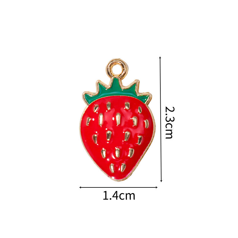 Colgante de frutas de aleación con gota de aceite, DIY pulseras y pendientes